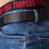 Red Torpedo Black Leather Belt