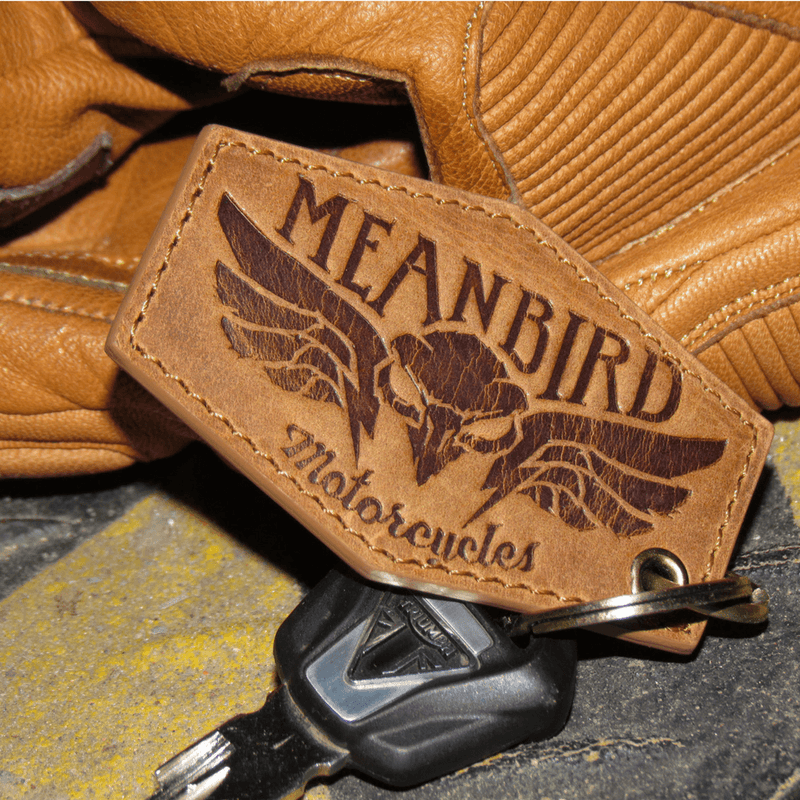 Mean Bird Motorcycles Leather Keyring