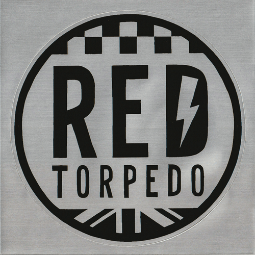 Red Torpedo Logo Aluminum/Black Vinyl Sticker